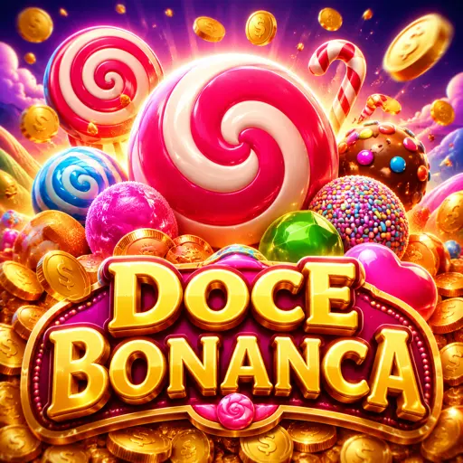 Doces coloridos em slot de grade